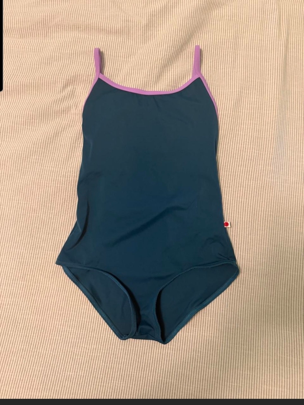 Yumiko Navy One-Piece Leotard with Purple Trim